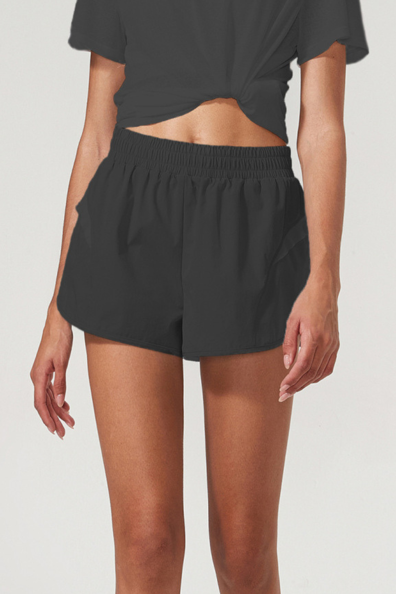 Women's 2-in-1 Running Athletic Loose Fit Sheer Panel Shorts