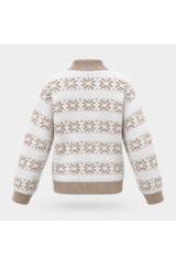 Women Christmas Snowflake Mock Neck Sweater No Cotton Lining