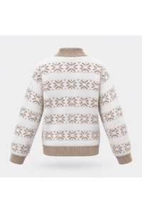 Women Christmas Snowflake Mock Neck Sweater No Cotton Lining