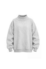 Women's Fall Solid Side-Slit Neckline Mock Neck Sweatshirt