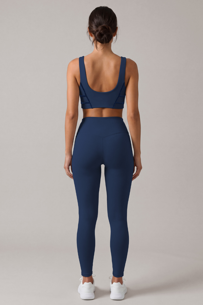 Women's Yoga Sets: Wide Straps Bra And High Waist Leggings