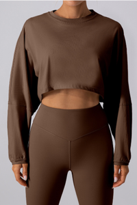 Women's Oversized Drop Shoulder Crew Neck Cover-Up Top