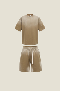 Unisex Splatter Tie-Dye Tee - Washed Vintage Streetwear Set