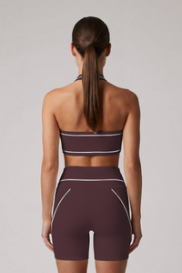 Women's Color Block Halterneck Padded Sports Bra