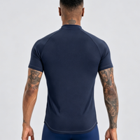 Men's Summer Cooling Color Block Half-Zip Quick Dry T-Shirt
