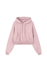 Women's Washed Short Hooded Sweatshirt