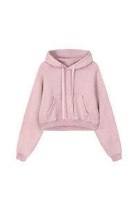 Women's Washed Short Hooded Sweatshirt