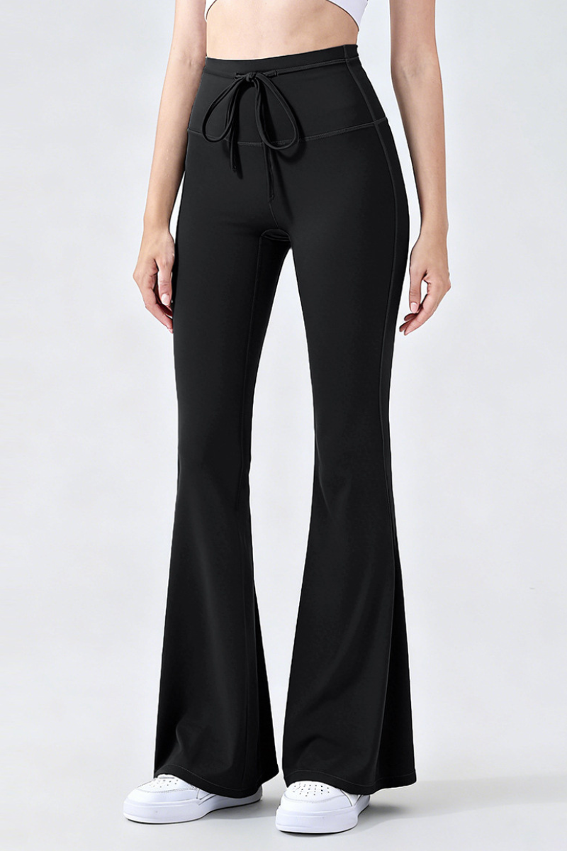 Women's Athletic High-waist Drawstring Flare Pants