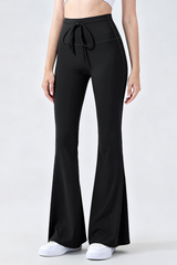 Women's Athletic High-waist Drawstring Flare Pants