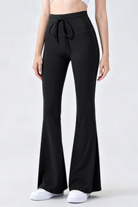 Women's Athletic High-waist Drawstring Flare Pants