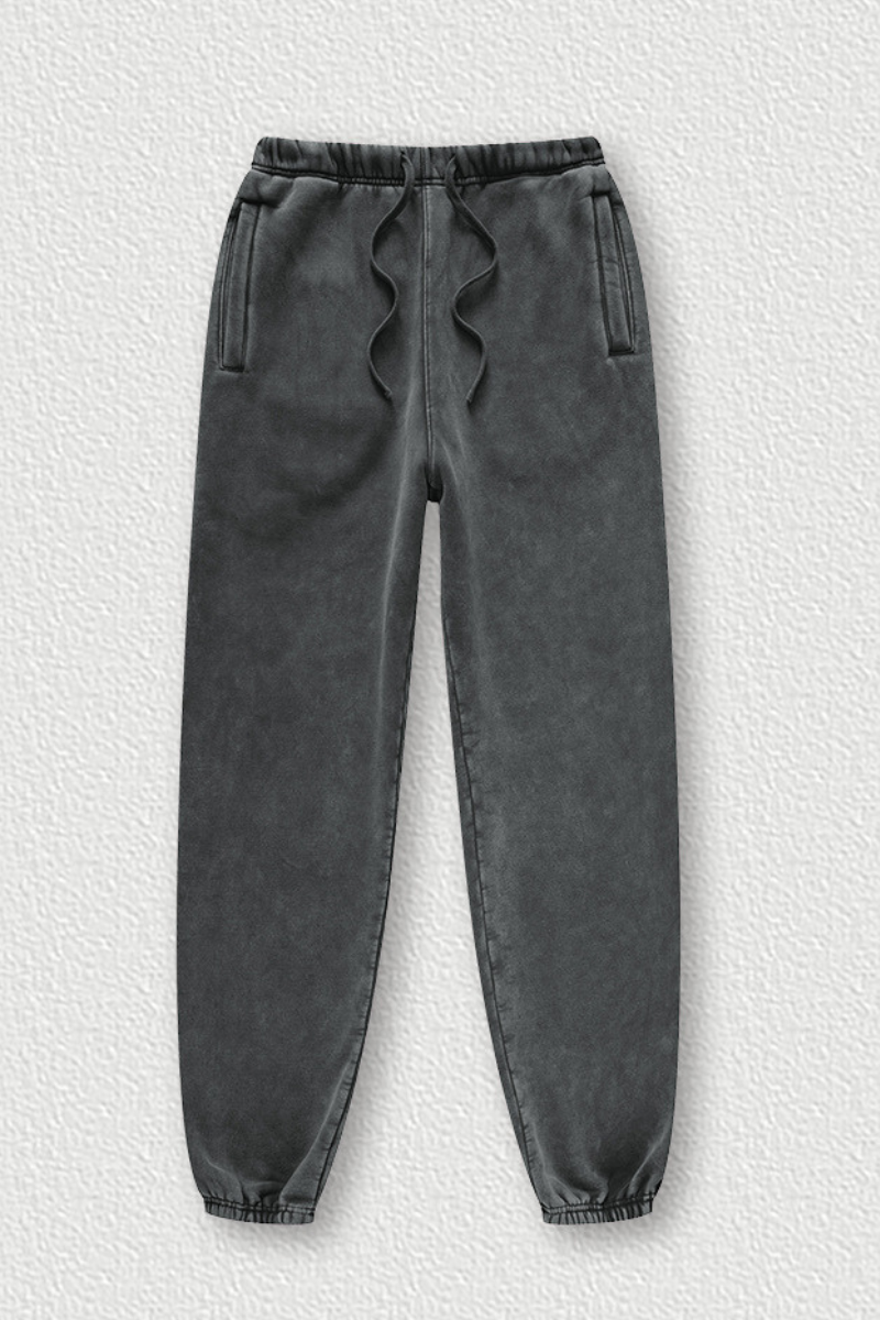 Vintage Washed Fleece Joggers - Unisex Winter Streetwear Pants