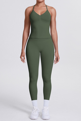 High-Waist Seamless Yoga Set - Halter Neck, Quick-Dry Fitness Outfit