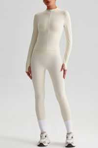 Women's Bare Feel Slim Fit Stand Callor Jacket & Leggings Yoga Set