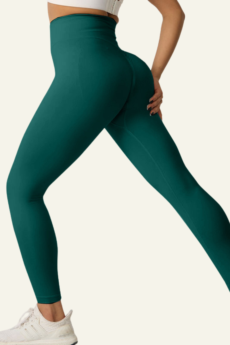 Women's High-waist Pleated Buttocks Lift Yoga Leggings