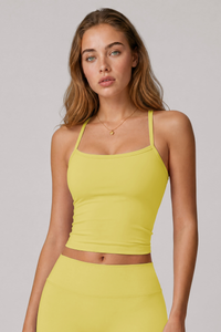 Women's Y Back Thin Strap Cropped Nude Feel Yoga vest