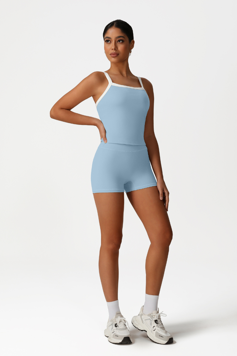 Women High-Waisted Butt-Lifting Yoga Set: Vest + Shorts