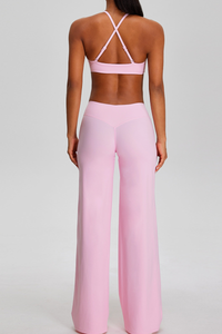 Women's Sports Sets:Twist Front Triangle Cup Bra & Pants