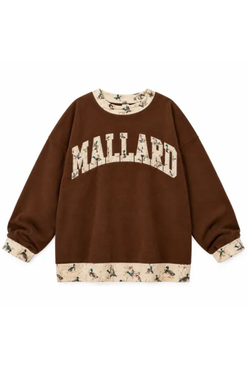 Women’s Fall Oversized Appliqué Western Mock Neck Sweatshirt