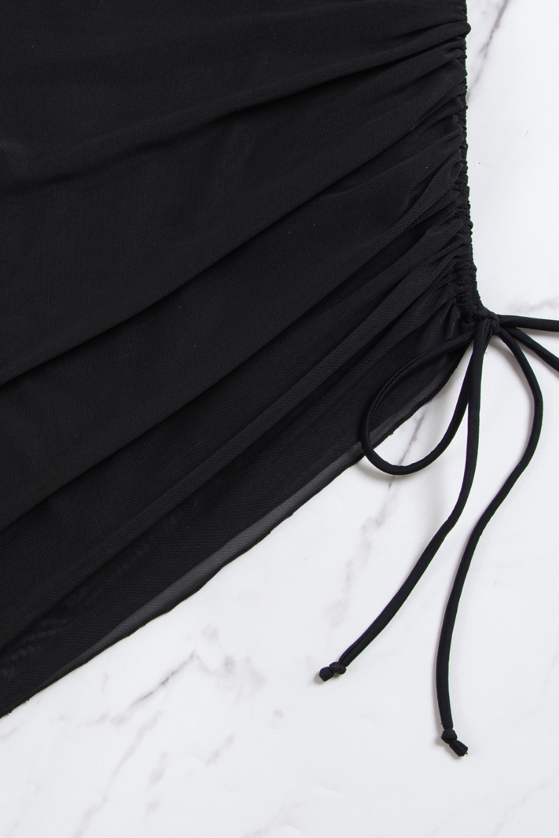 Women's Solid Cutout Asymmetric Ruched Swimsuit