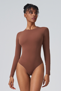Women's Round Neck Slim Sculpying Long Sleeve Bodysuit