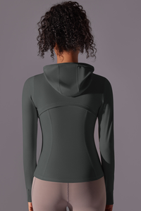 Women's Spring Slim-fit Hooded Quick-Dry Yoga Sports Jacket