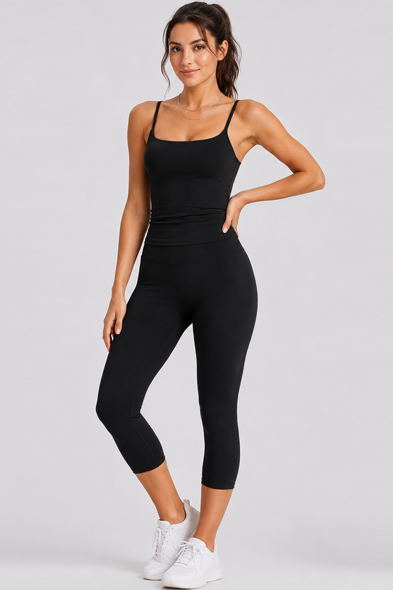 Women's U-Back Tank Top & Capri Leggings Yoga 2-Piece Sets