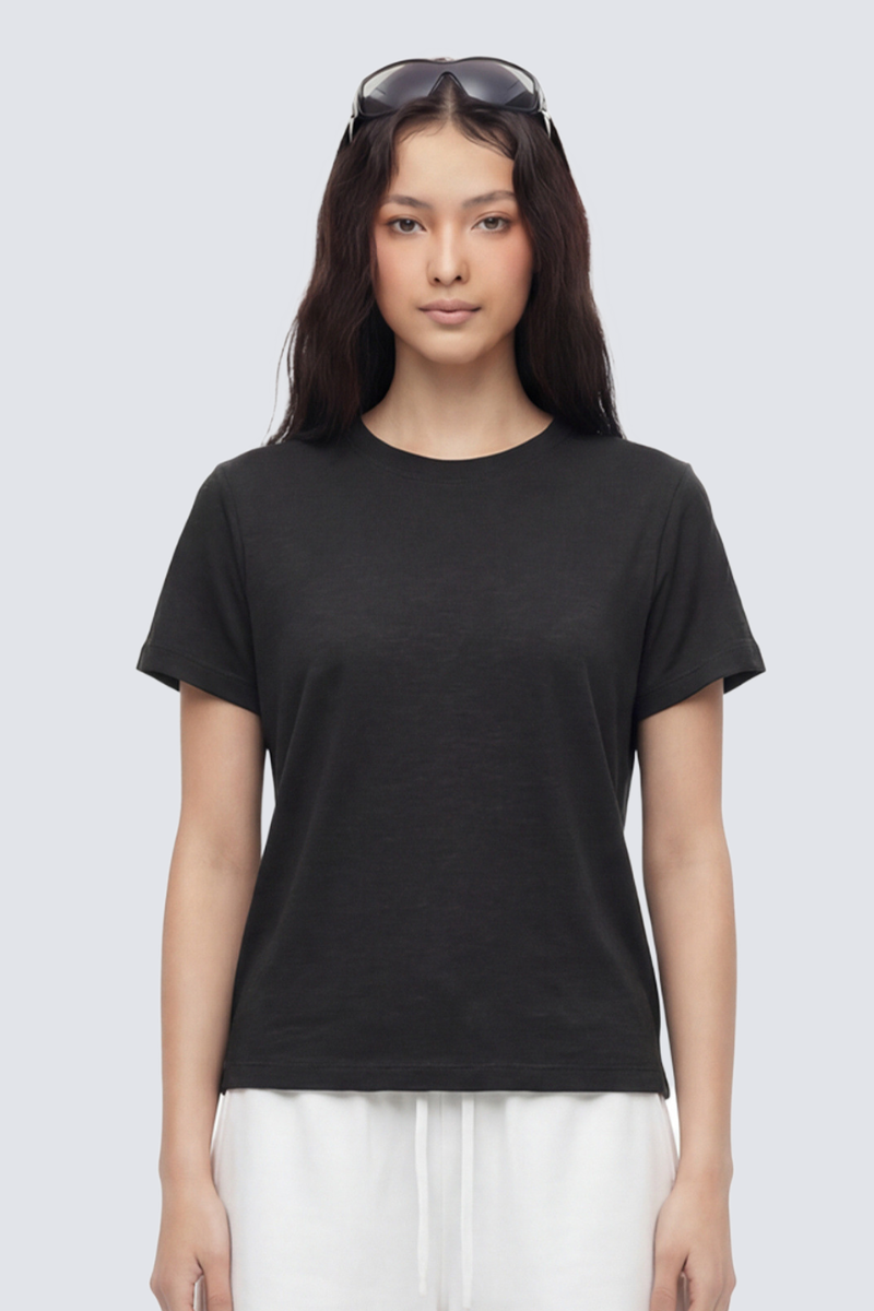 Unisex Slub Cotton Tee - Cooling Breathable Regular Solid