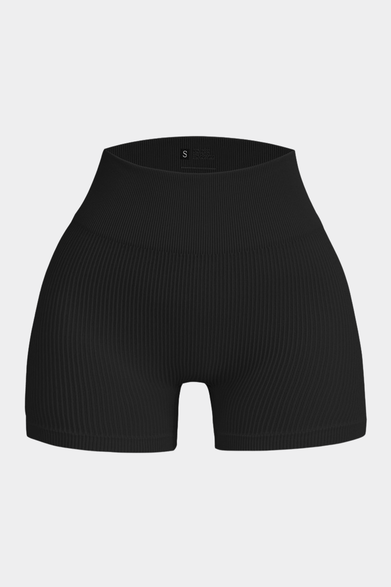 Women's Seamless Ribbed High-Waisted Biker Yoga Shorts