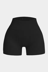 Women's Seamless Ribbed High-Waisted Biker Yoga Shorts