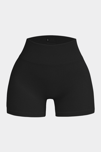 Women's Seamless Ribbed High-Waisted Biker Yoga Shorts