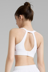 Women's Mesh Panel Racerback Adjustable Sports Bra