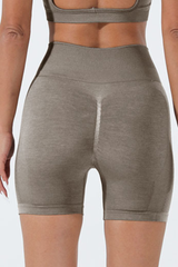 Women's Sports Pleated Buttocks Lift  Seamless Shorts