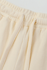 Unisex 330G Waffle Shorts - Straight Drawstring Knee-Length