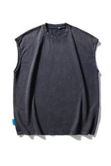 Unisex Washed Vintage Oversized Drop Shoulder Tank Top