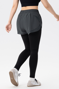 Plus Size Athletic Women's 2-in-1 Quick Dry Running Leggings