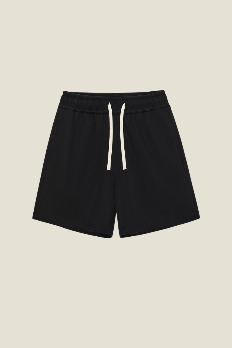 Unisex Solid Straight Shorts - Loose Drawstring Gym Shorts