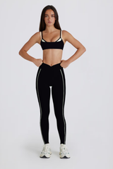 Women's Color Block Twist-Back Bra & Yoga Leggings Set