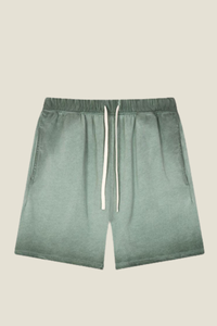 Unisex 320G Cotton Shorts - Washed Ombre Drawstring 5-Inch