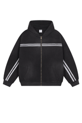 Zipper-fastened hoodie and pants set