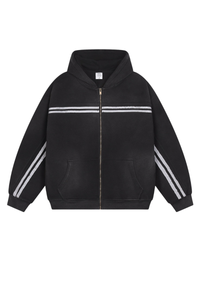 Zipper-fastened hoodie and pants set