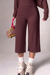 Women's High-Waist Wide-Leg Sports Yoga Cropped Pants