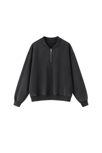 Women's Fall Vintage Washed Fleece Quarter Zip Sweatshirt
