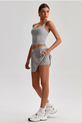 Women's Tennis Set:Cropped Racerback Tank Top& Skort