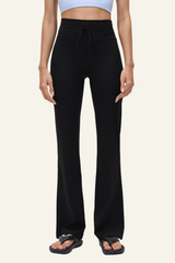 Women's Athletic High-Waist Drawstring Flared Yoga Pants.