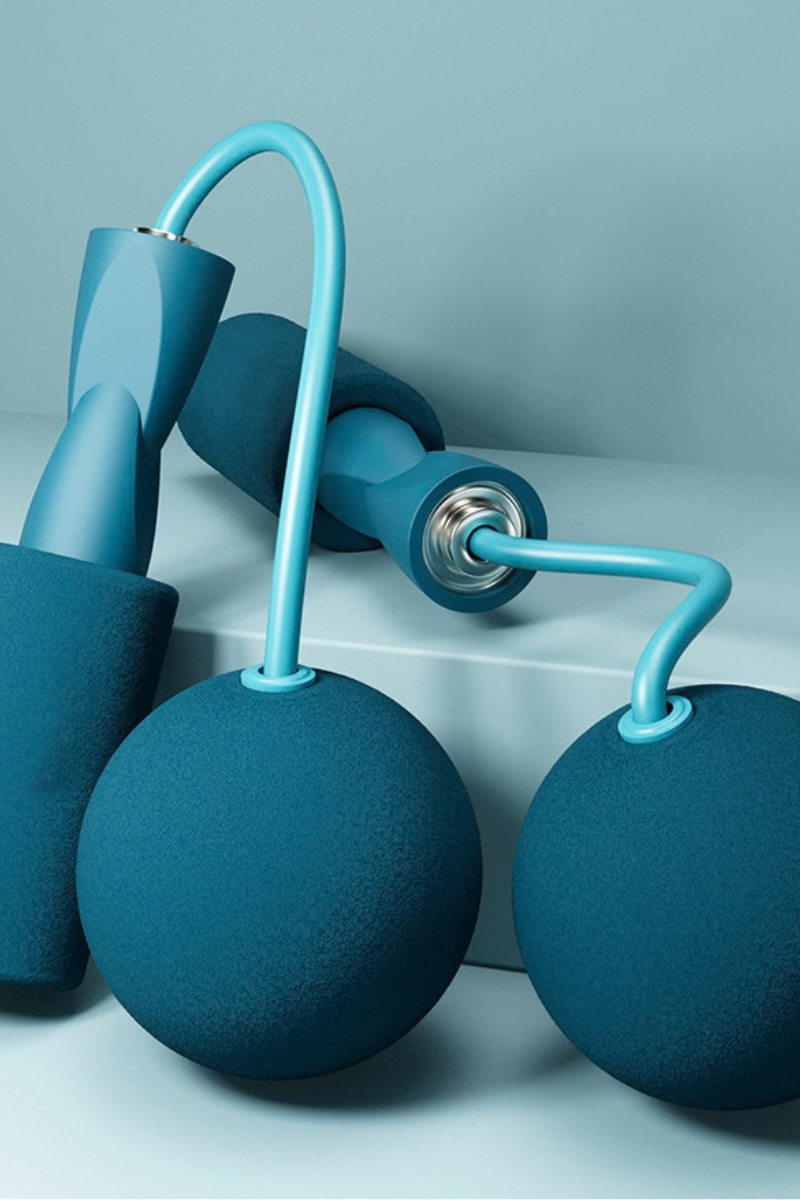 Cordless Weighted Jump Rope With 2.95″ Large Foam Ball