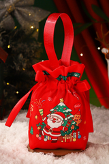 Christmas Canvas Gift Bag For Xmas Eve Apple Candy Wrapping
