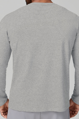 Men's Summer Crew Neck Skin-Friendly Solid Long Sleeve Athletic Top
