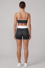 Women's Polka Dot Sports Bra & High Waist Bike Shorts Set