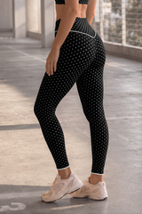 Women's Polka Dot V High Rise No Front Seam Yoga Leggings