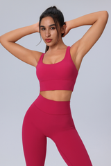 Women's Crisscross Back Sports Bra & Butt-Lifting Yoga Leggings Set